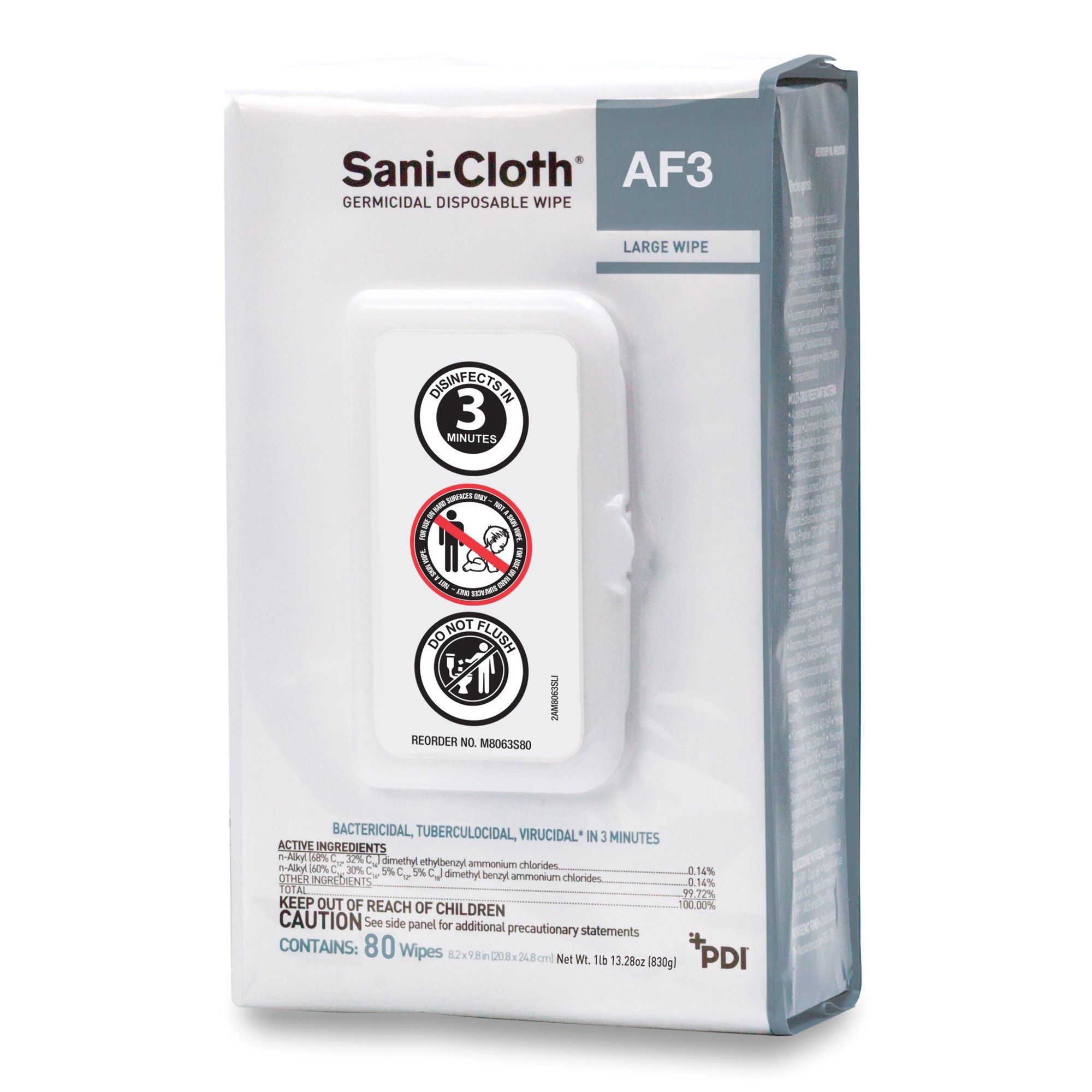 WIPE, SANI-CLOTH WET AF3 PORTABLE PACK (GSA) (80/PK 9PK/CS)