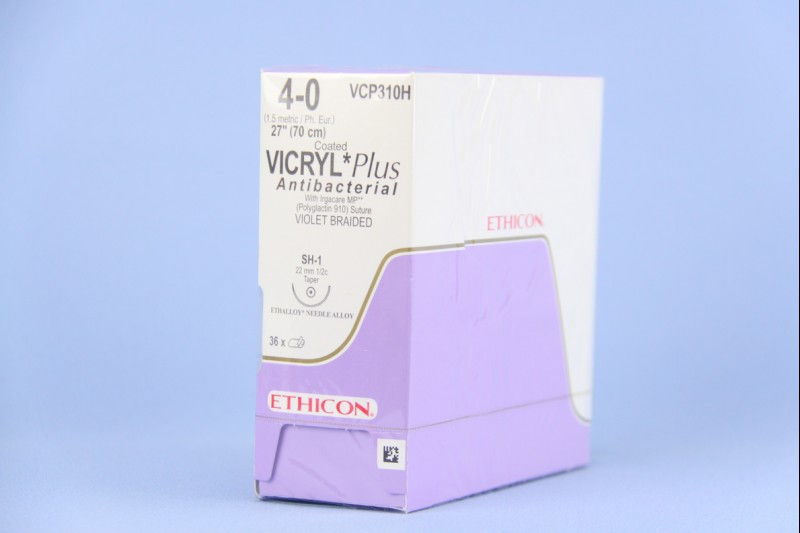 SUTURE, VICRL+ ANTIBAC VIO BR 4-0 27" SH-1 (36/BX)