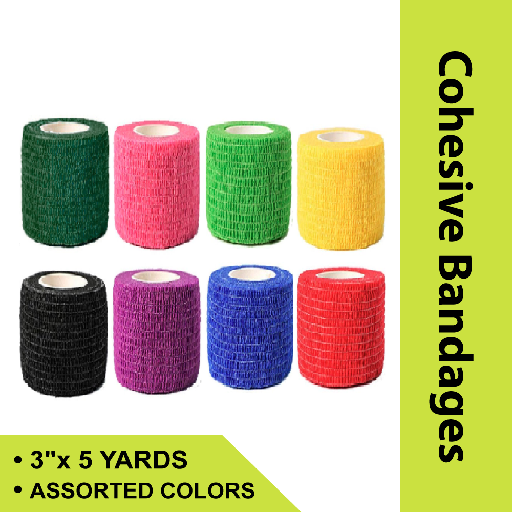 CO-EASE COHESIVE BANDAGE 3"X5 YDS. MULTI-COLOR
