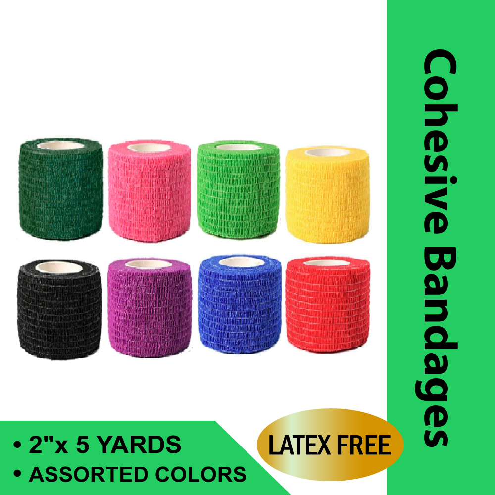 CO-EASE COHESIVE BANDAGE 2"X5 YDS. MULTI-COLOR LATEX FREE