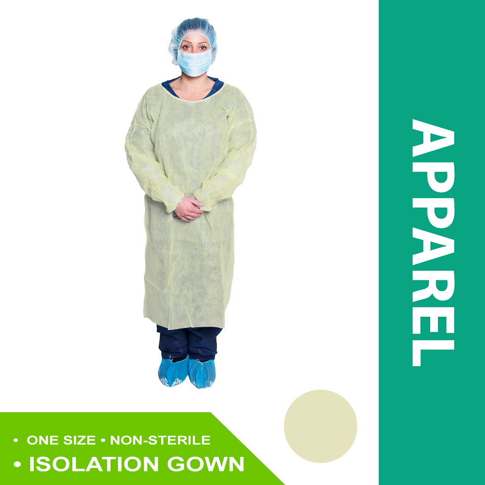 DK ISO GOWN YEL OS NS ECONOMY