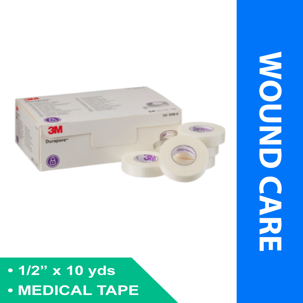 MEDICAL TAPE 3M™ DURAPORE™ WHITE 1/2 INCH X 10 YARD SILK-LIKE CLOTH NONSTERILE