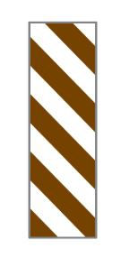 TAPE, ID SHEET DIAGONAL STRIPEWHT/BRN 1/4"