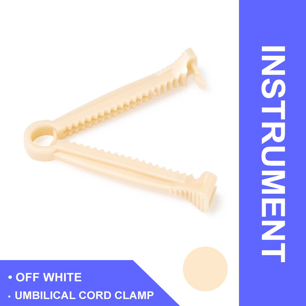 UMBILICAL CORD CLAMP, PLASTIC, OFF-WHITE, STERILE