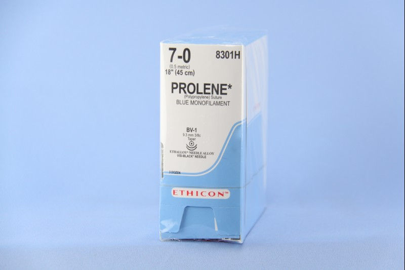 SUTURE, PROLENE BLU MONO 7-0 18" BV-1 (36/BX)