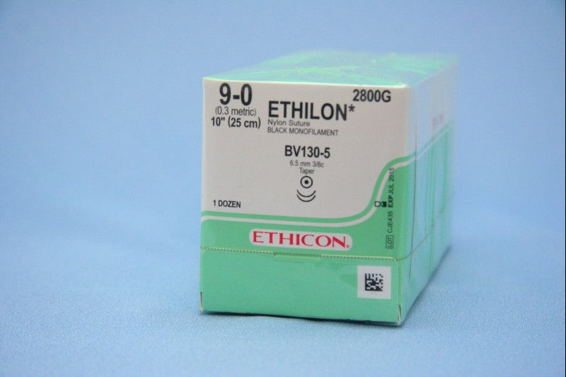 SUTURE, ETHILON BLK MONO 9-0 BV130-5 10 (12/BX)