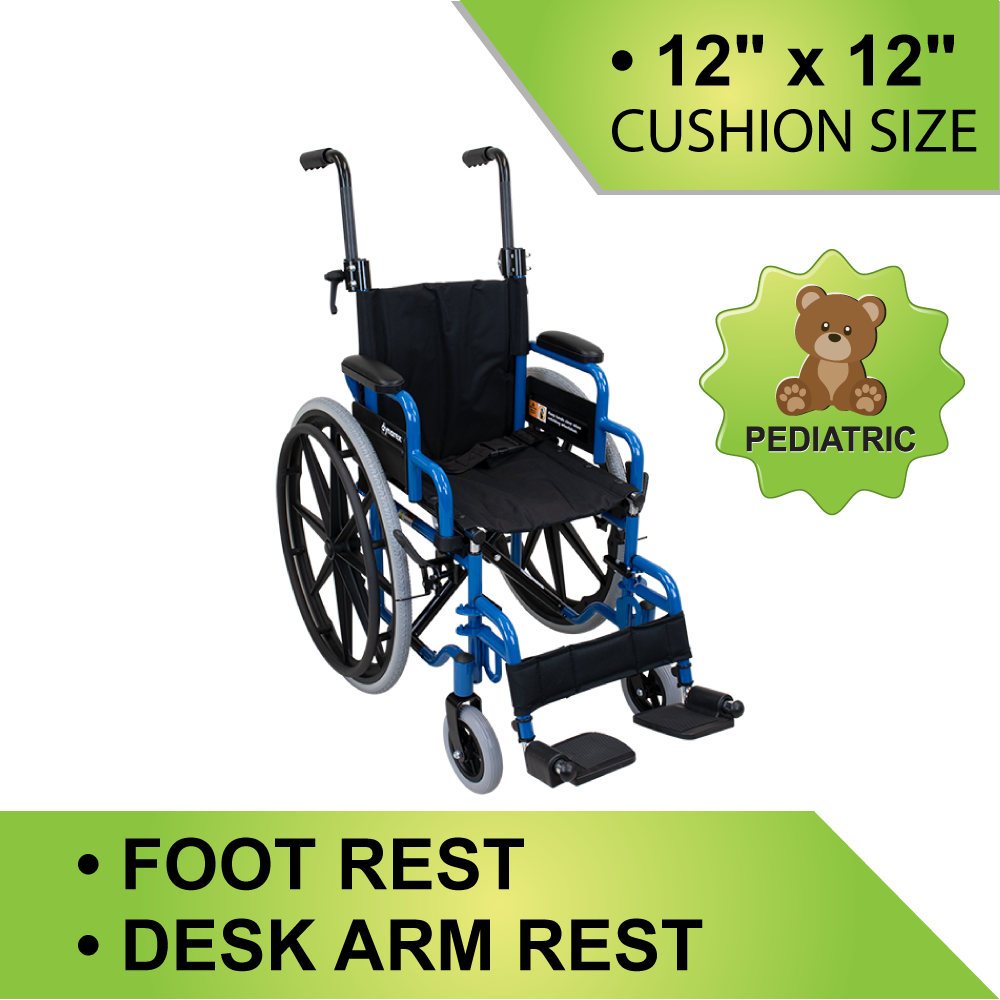 DYNARIDE PEDIATRIC 12" WHEELCHAIR W/ FOOT REST, 1PC/CS
