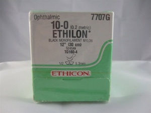 SUTURE, ETHILON BLK MONO 10-0 TG160-4 (12/BX)