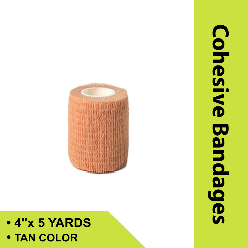 CO-EASE COHESIVE BANDAGE 4"X5 YDS. TAN