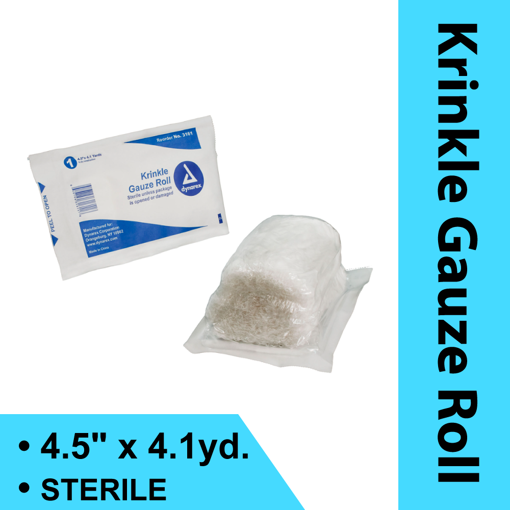 KRINKLE GAUZE ROLL - STERILE, 4.5" X 4.1 YD, 100/CS