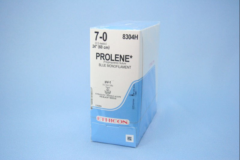 SUTURE, PROLENE BLU MONO 7-0 24" BV-1 (36/BX)