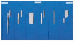 PROTECTOR, INSTR DURAHOLDER 2ROWS 6PKTS BLU 10"X18" (100/CS)