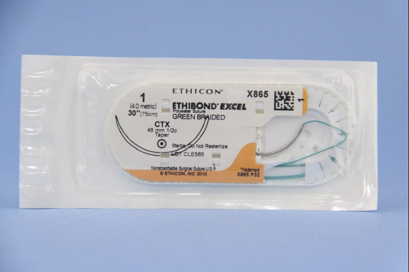 SUTURE, ETHBND GRN BR 1 30" CTX B865H (36/BX)