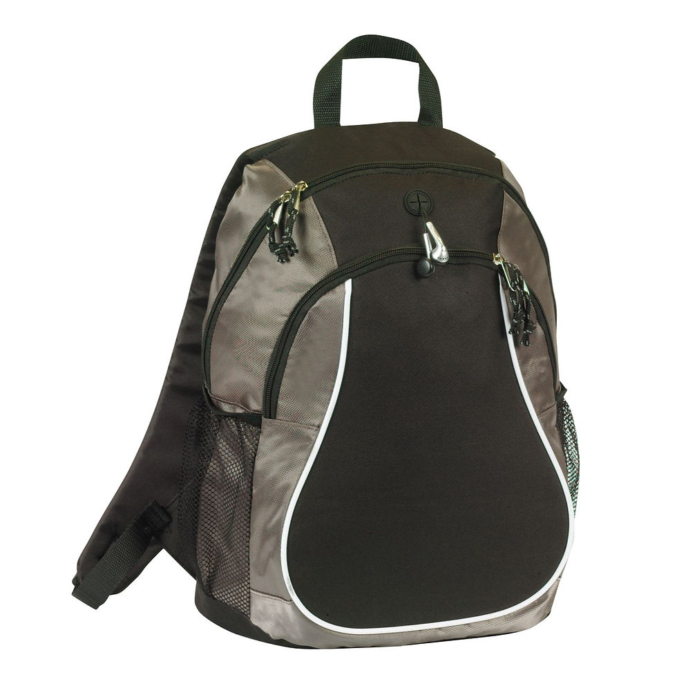 600D Polyester Sport Backpack - Gray-Black