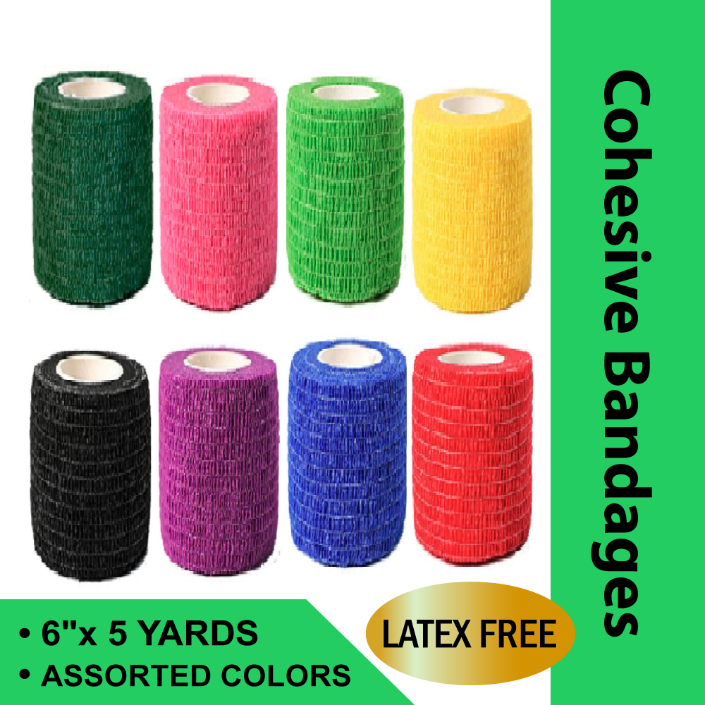 CO-EASE COHESIVE BANDAGE 6"X5 YDS. MULTI-COLOR LATEX FREE