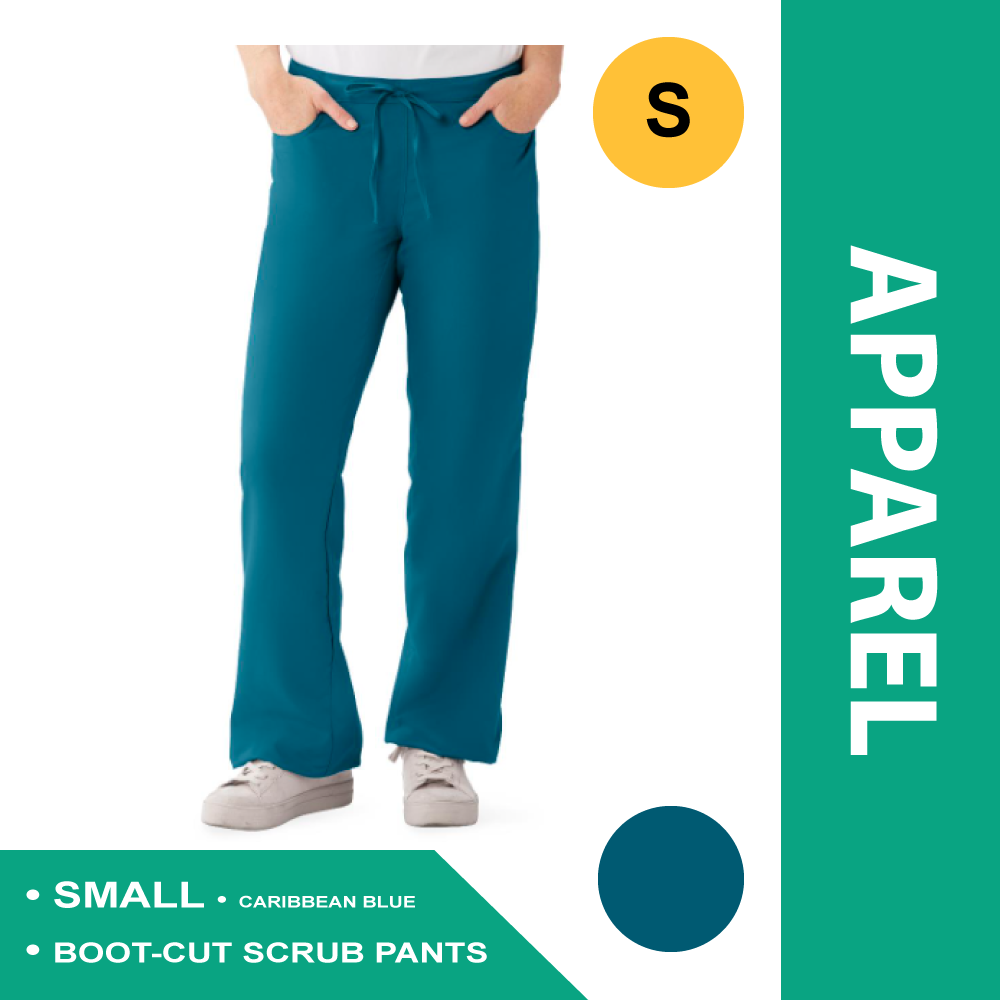 PERFORMAX WOMEN'S MODERN FIT BOOT-CUT SCRUB PANTS, CARIBBEAN BLUE,S