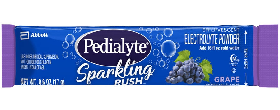 PEDIALYTE, PDR SPARKLING RUSH GRAPE 17GM (6/PK 6PK/CS)