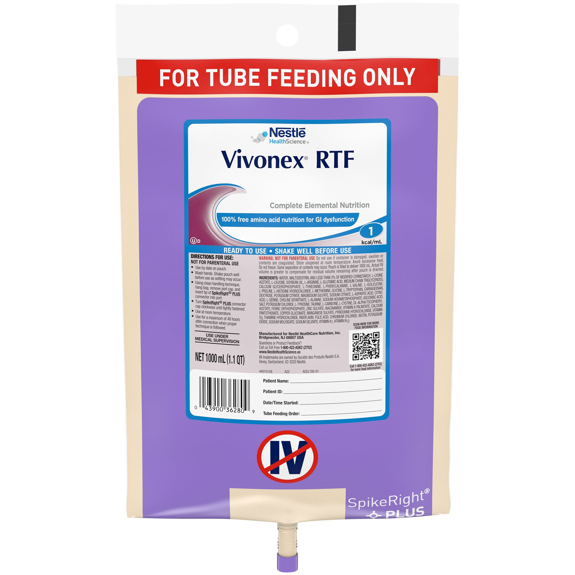 VIVONEX, RTF CLSD SYSTEM 1000ML (6/CS)