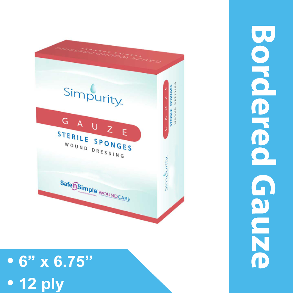 BORDERED GAUZE 6 X 6.75