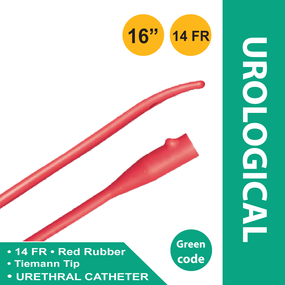CATHETER, INTRMT COUDE TIEMAN OLIVE TIP STR 14FR BARD