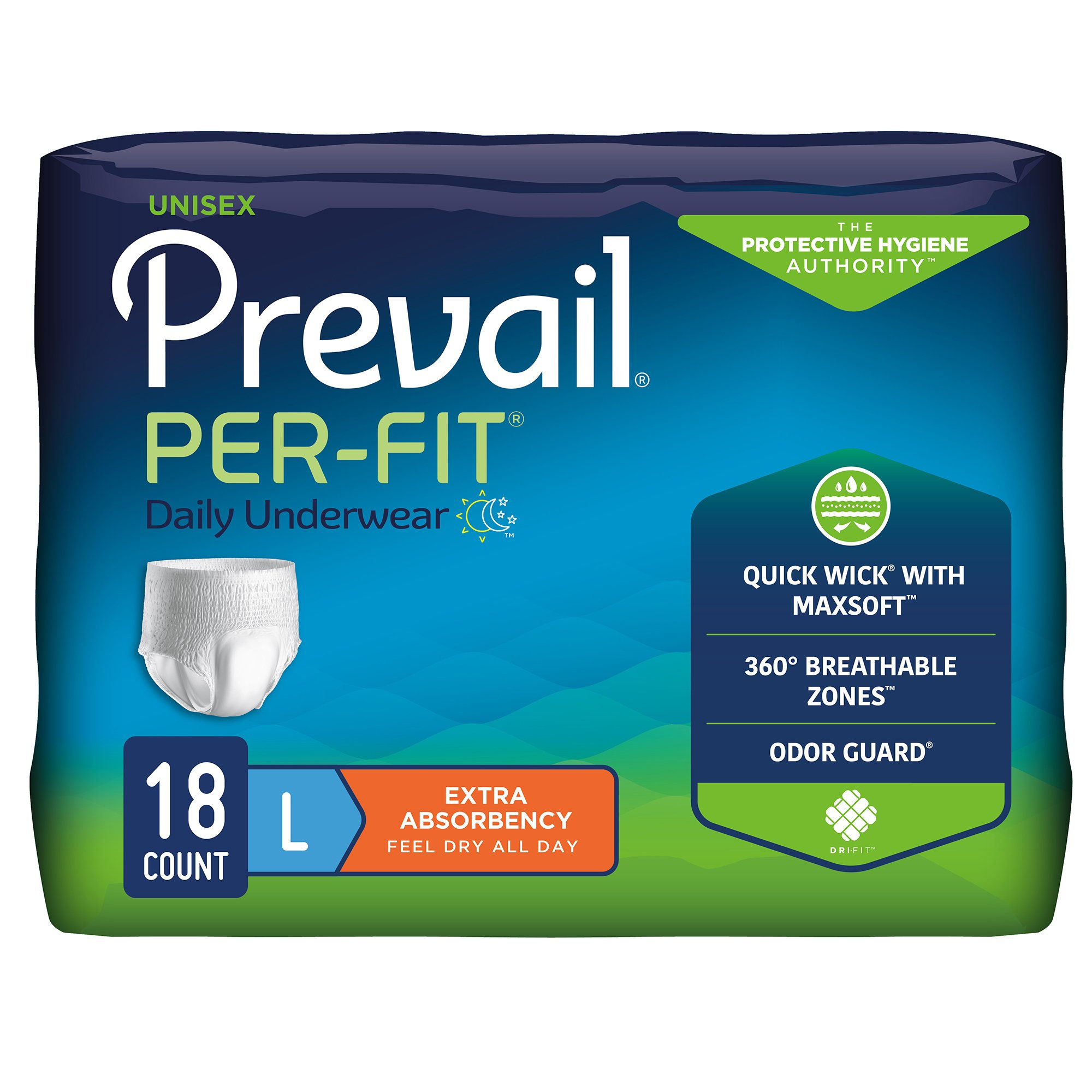 UNDERWEAR, PROTECTIVE PREVAIL UNISEX DISP (18/BG 4BG/CS)