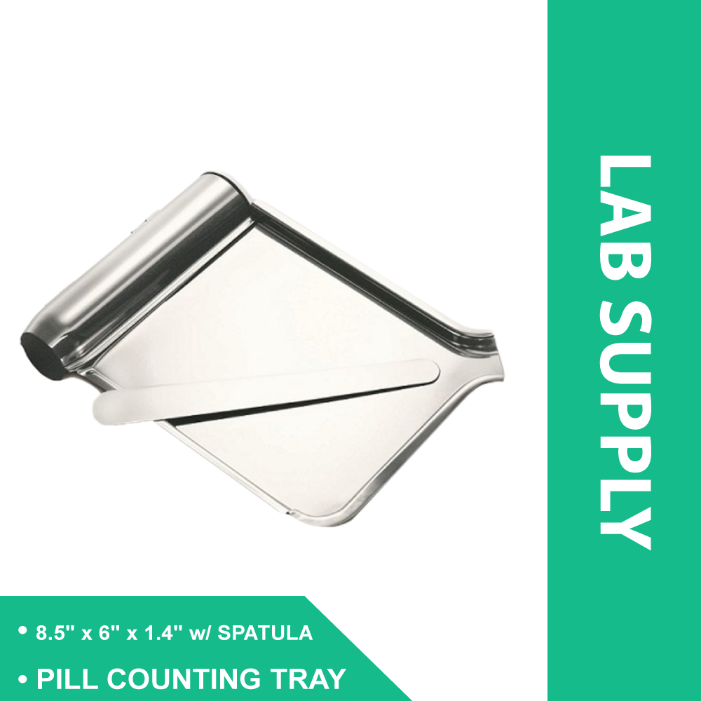 SS PILL COUNT DISH & SPATULA