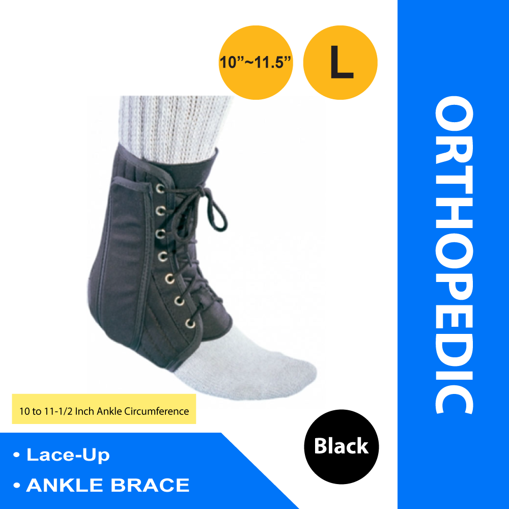 ANKLE BRACE, CANVAS LACE-UP LG