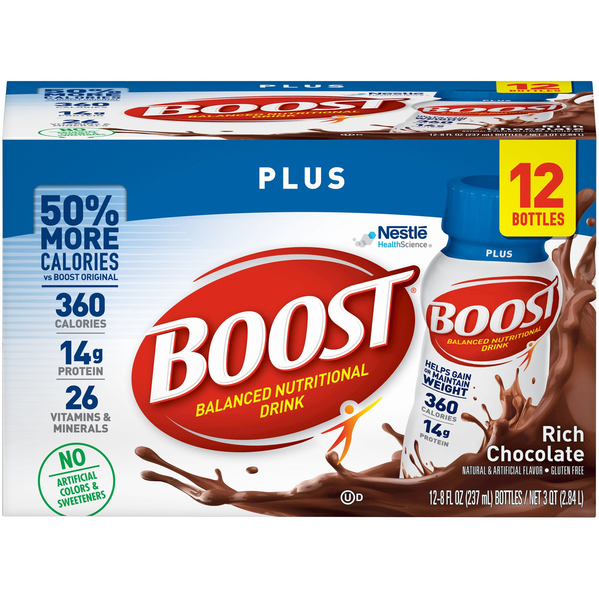 BOOST, PLUS RICH CHOCOLATE 8OZ(12/PK 2P/KCS)