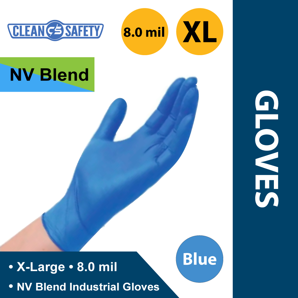 Blue NV Blend Industrial Gloves, 8 mil (1/10/50pk) XL