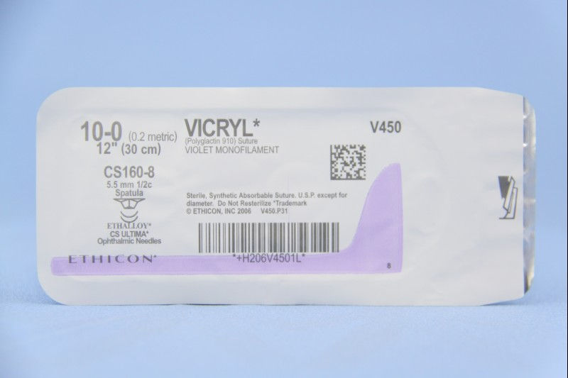 SUTURE, VICRYL VIO MONO 10-0 12" TG1608 (12/BX)