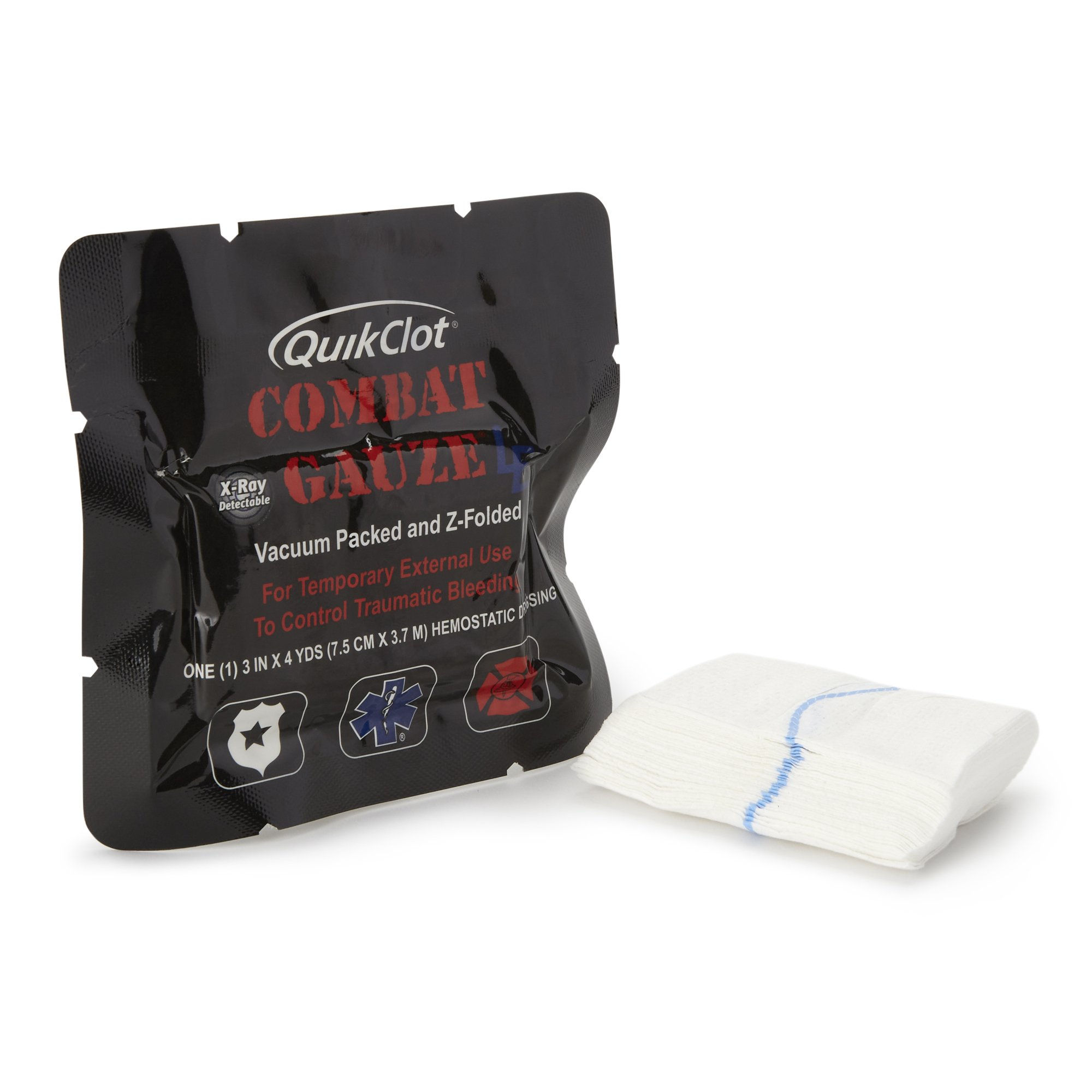 GAUZE, COMBAT LE Z-FOLD STR WHT 3"X4YDS