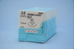 SUTURE, SILK BLK BR 3-0 18" PS-1 (12/BX)