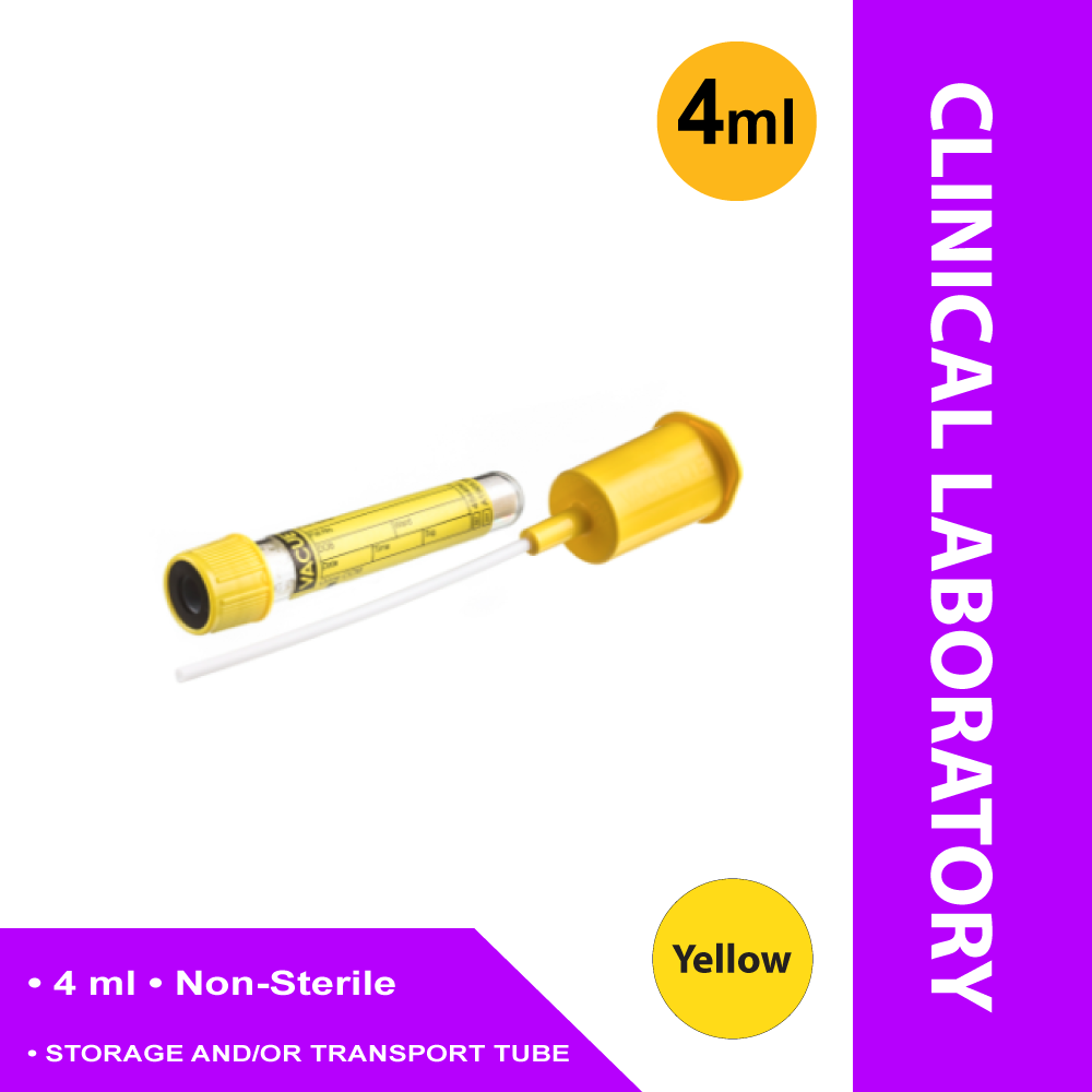 CCM SET, URINE VACUETTE W/TRANS DEVICE 4ML (1/PK 300/CS)