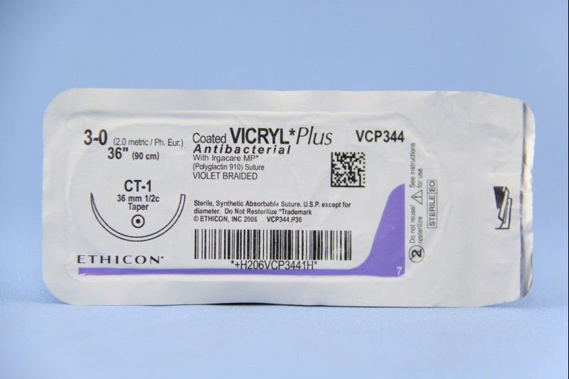SUTURE, VICRYL+ ANTIBAC VIO BR3-0 36" CT-1(36/BX)