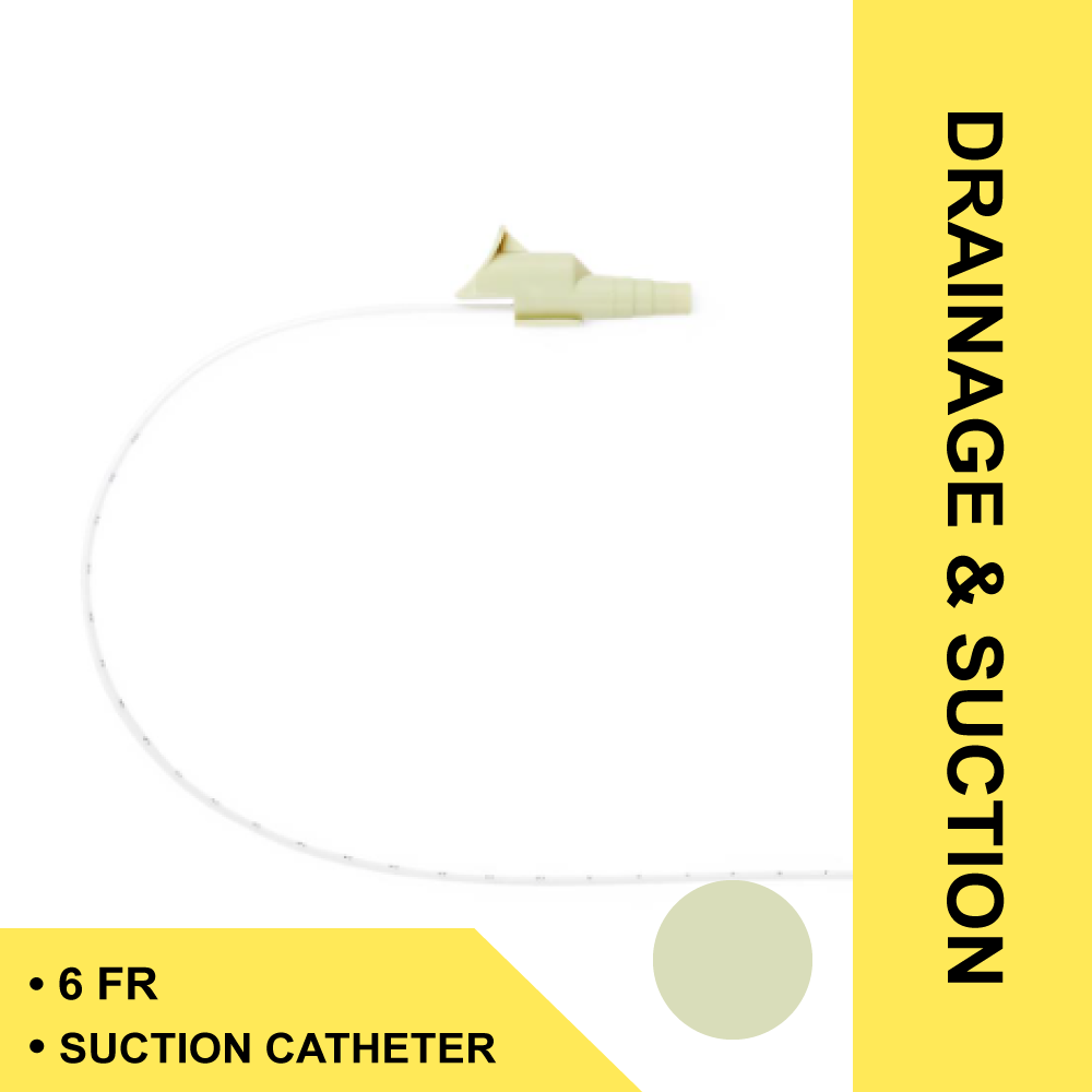 SUCTION CATHETER, WISTLE TIP, 6 FR SINGLE STERILE OPEN SUCTION, STREIGHT PACK