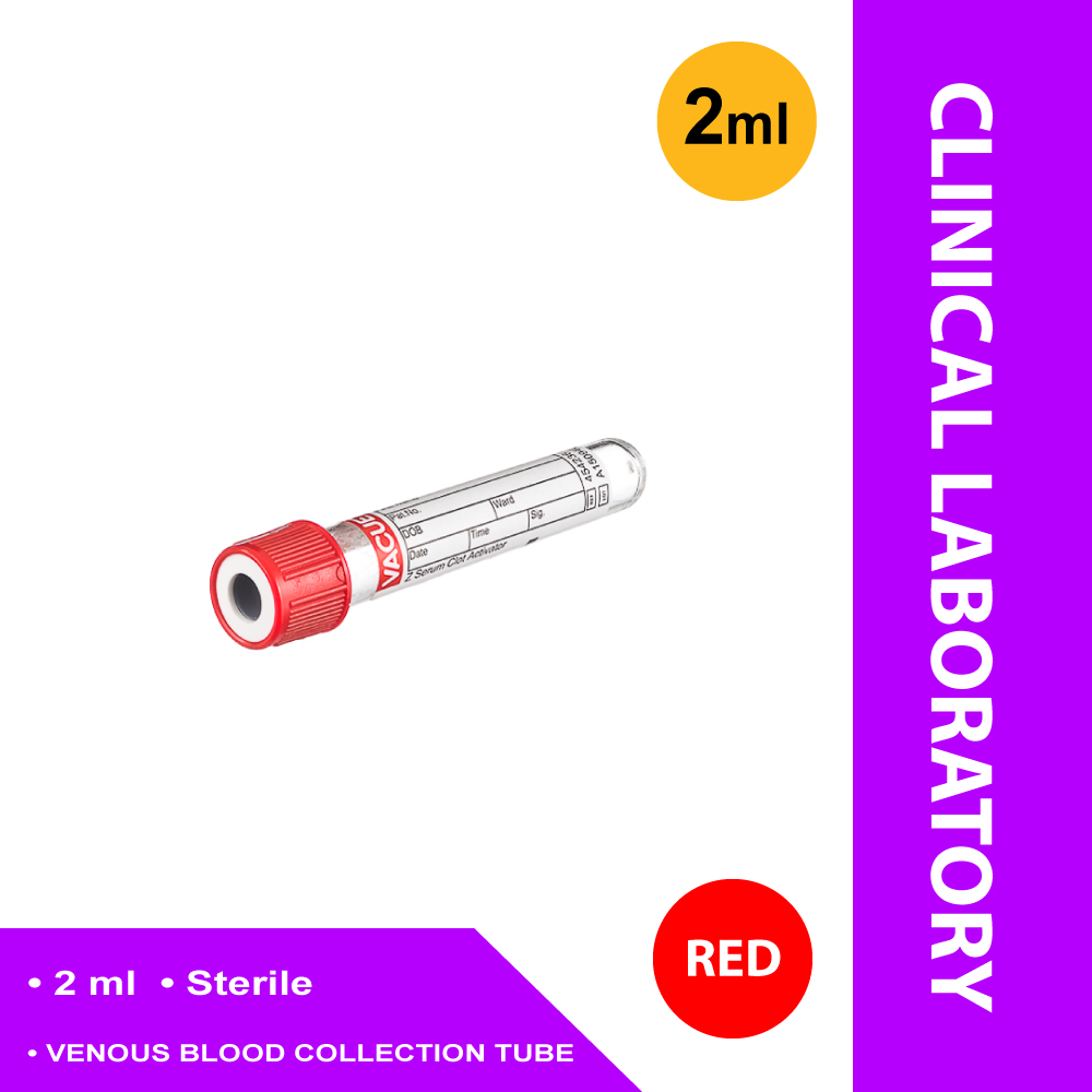 TUBE, BLD COL CLOT RED/WHT 2MLPET VACUETTE (50/BX 24BX/CS)