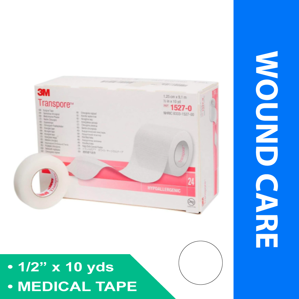 MEDICAL TAPE 3M™ TRANSPORE™ TRANSPARENT 1/2 INCH X 10 YARD PLASTIC NONSTERILE