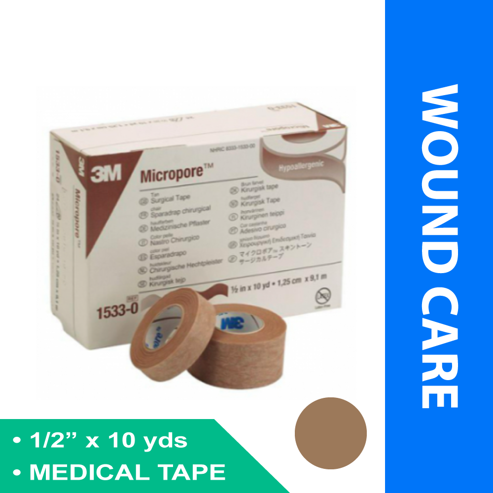 MEDICAL TAPE 3M™ MICROPORE™ TAN 1/2 INCH X 10 YARD PAPER NONSTERILE