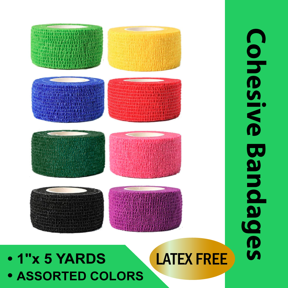 CO-EASE COHESIVE BANDAGE 1"X5 YDS. MULTI-COLOR LATEX FREE