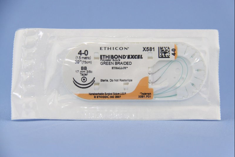 SUTURE, ETHBND GRN BR 4-0 30" BB B581H (36/BX)