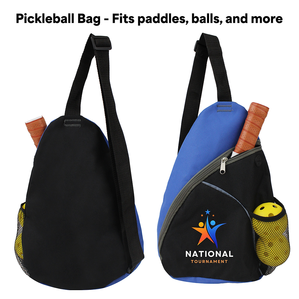 Thumbnail: 600D Polyester Zipper Sling Bag - Pickleball bag