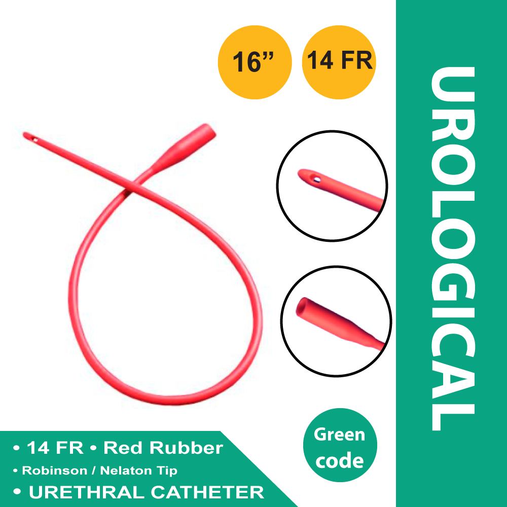 CATHETER, INTRMT ROB-NEL RED RBR STR 14FR (12/CS)
