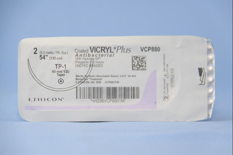 SUTURE, VICRYL+CTD ANTIBAC 2 54" TP-1 (24/BX)