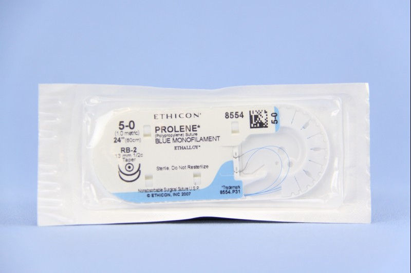 SUTURE, PROLENE BLU MONO 5-0 24" RB-2 (36/BX)