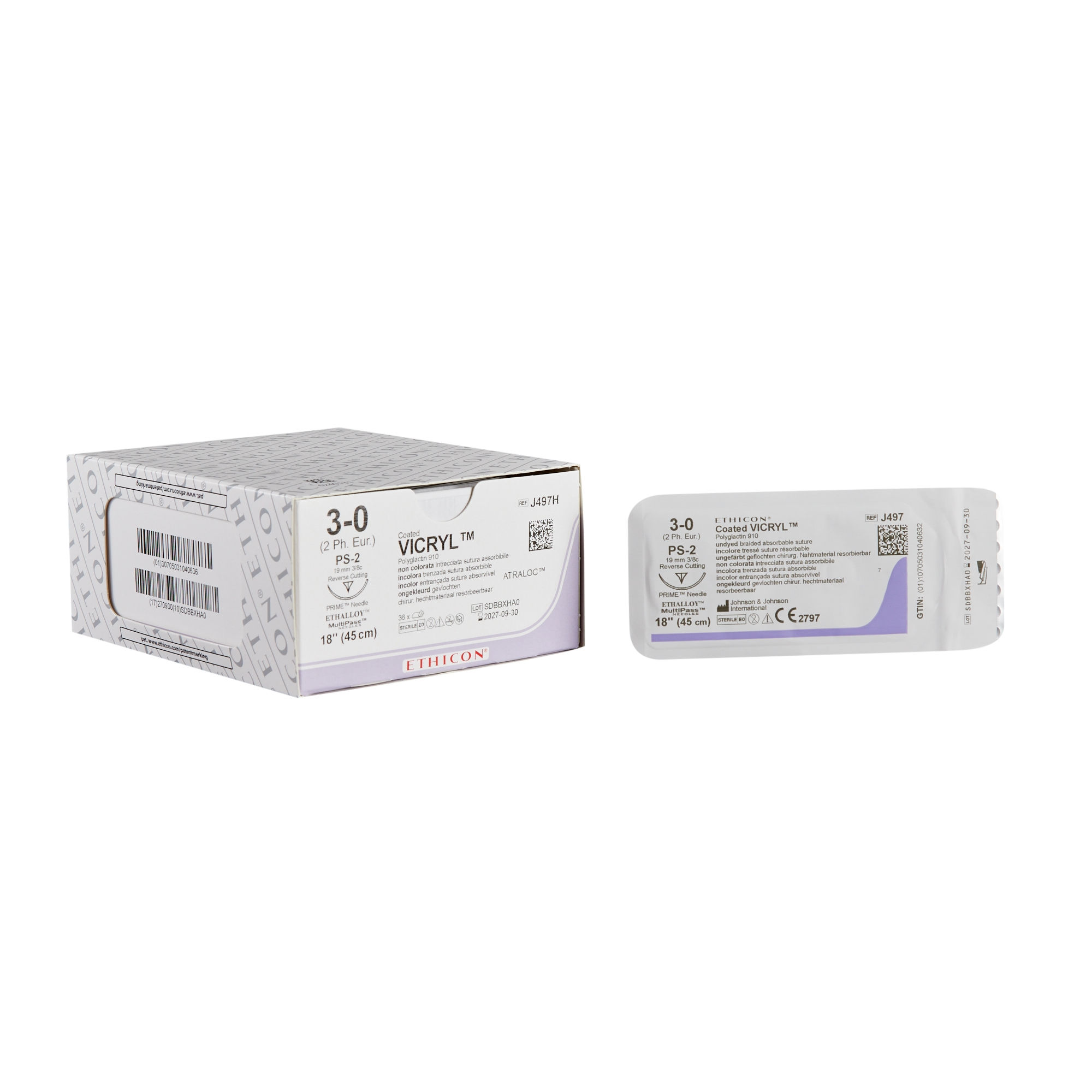 SUTURE, VICRYL UD BR CT 3-0 1 8" PS2 (36/BX)