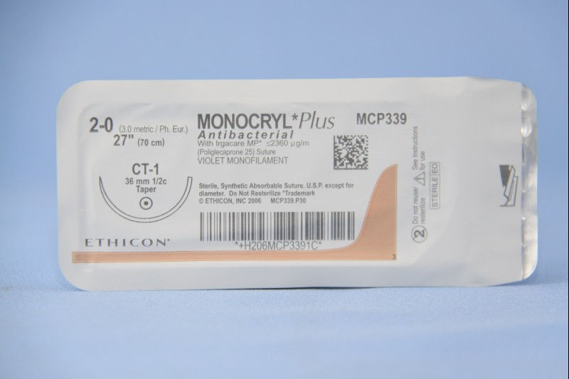 SUTURE, MONOCRYL PLUS VIO 2-0 27" CT-1 (36/BX)