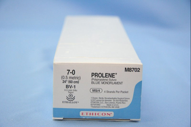 SUTURE, PROLENE BLU MONO 7-0 24" BV-1 (12/BX)