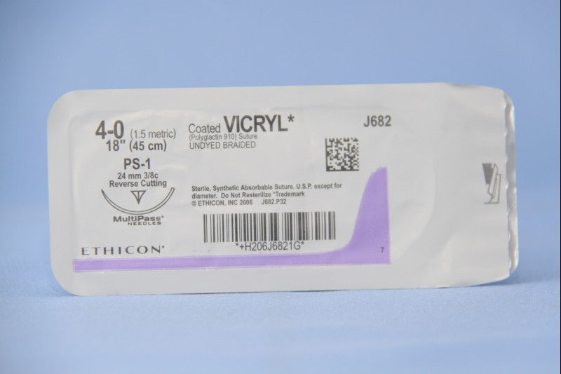 SUTURE, VICRYL UD BR CT 4-0 1 8" PS1 (36/BX)