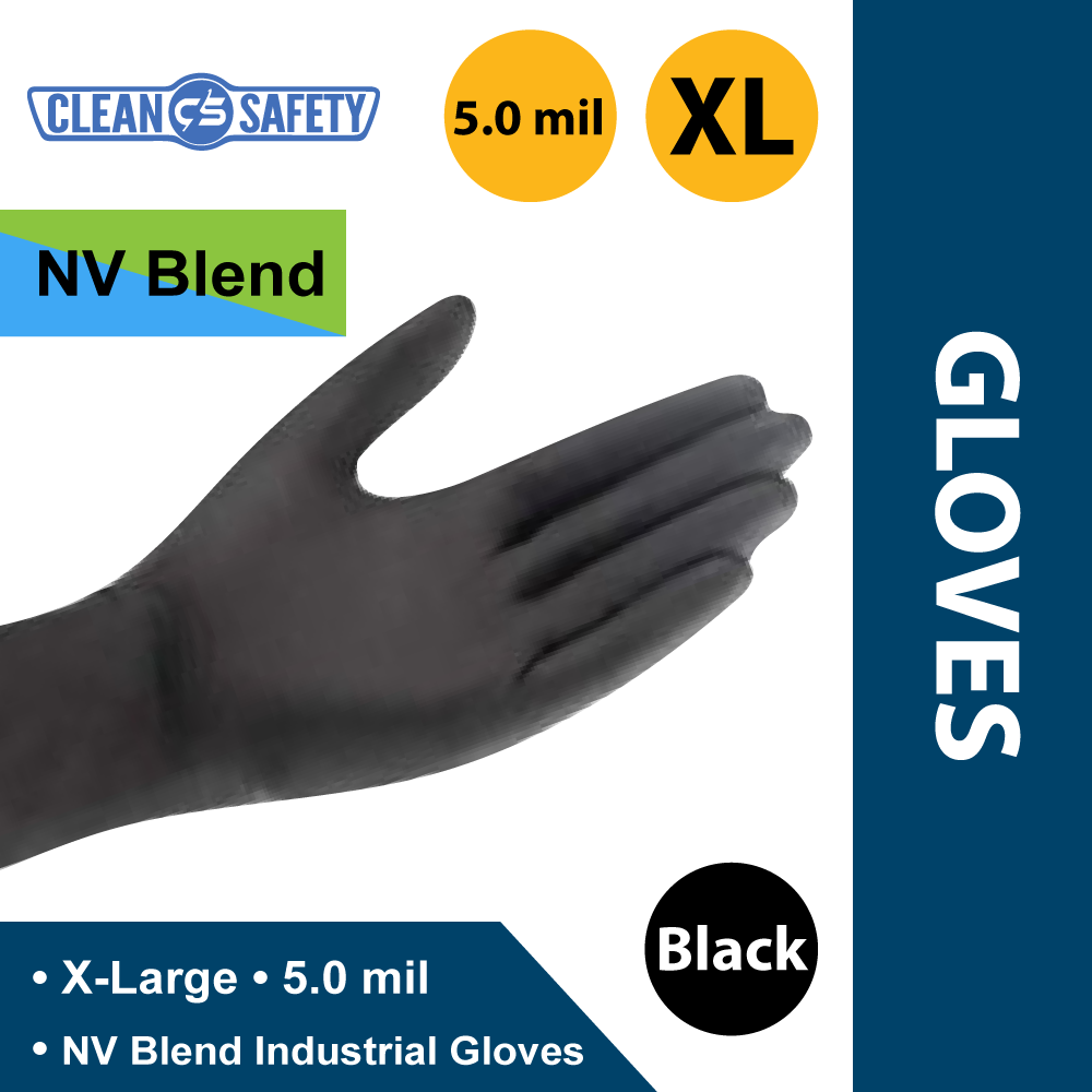 Black NV Blend Industrial Gloves (1/10/100pk) XL