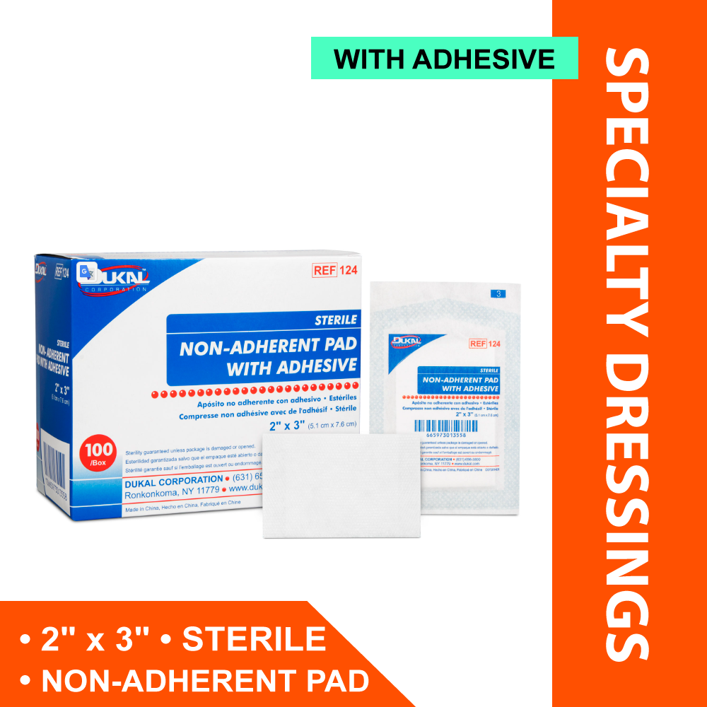 NONADHERENT PAD W/ADHES 2X3 ST